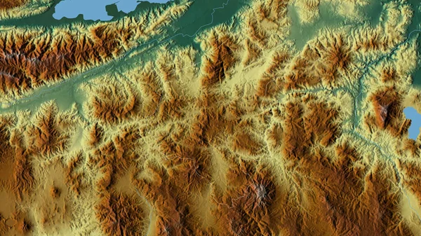 洪都拉斯省 五彩斑斓的湖泊和河流 形状与它的国家相对应 3D渲染 — 图库照片