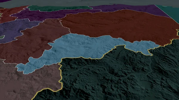 Paraíso Departamento Honduras Acercó Destacó Mapa Coloreado Tocado División Administrativa — Foto de Stock