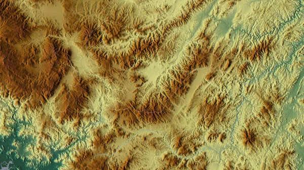 Paraiso 洪都拉斯省 五彩斑斓的湖泊和河流 形状与它的国家相对应 3D渲染 — 图库照片