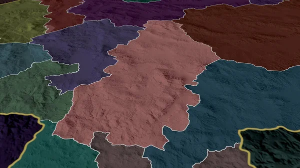 Франсиско Моразан Департамент Гондураса Увеличен Выделен Цветная Карта Административного Деления — стоковое фото