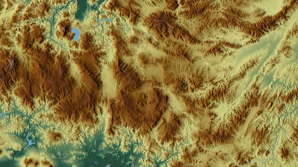 弗朗西斯科 莫拉桑洪都拉斯省五彩斑斓的湖泊和河流 形状与它的国家相对应 3D渲染 — 图库照片