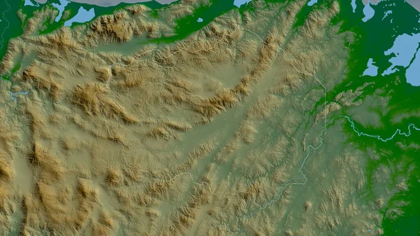 Olancho Department Honduras Colored Shader Data Lakes Rivers Shape Outlined — Stock Photo, Image