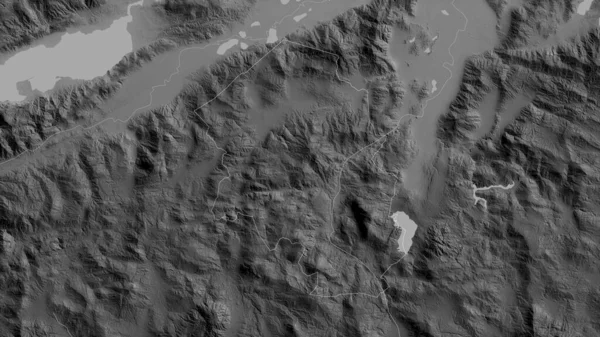 ホンジュラスのサンタ バーバラだ 湖や川とグレースケールの地図 形状は その国の領域に対して概説 3Dレンダリング — ストック写真