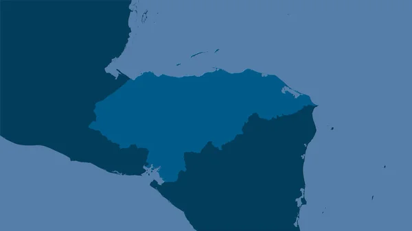 Honduras Zone Sur Carte Solide Dans Projection Stéréographique Composition Brute — Photo