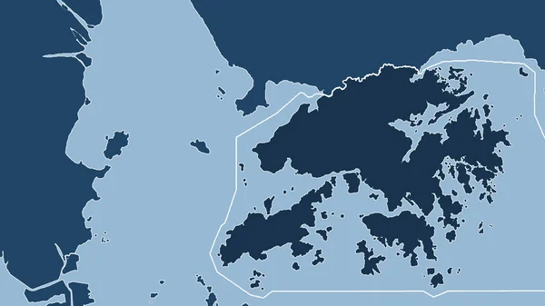 Hongkong Nahaufnahme Des Landes Keine Umrisse Formen Nur Land Ozeanmaske — Stockfoto