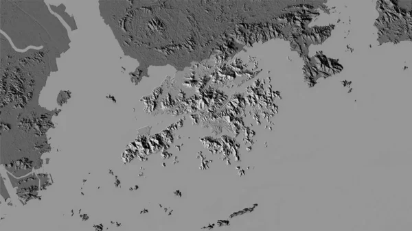 Área Hong Kong Mapa Elevación Bilevel Proyección Estereográfica Composición Cruda — Foto de Stock