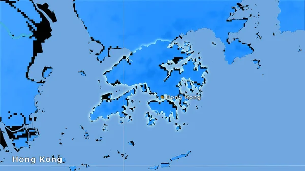 Area Hong Kong Sulla Mappa Annuale Delle Precipitazioni Nella Proiezione — Foto Stock