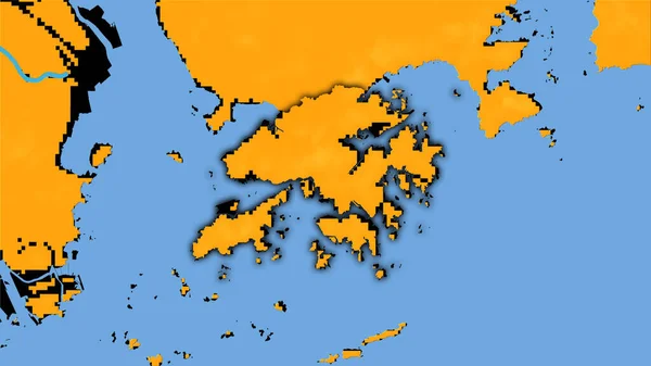 Gebiet Hongkong Auf Der Jährlichen Temperaturkarte Der Stereographischen Projektion Rohe — Stockfoto