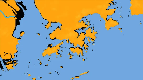 Área Hong Kong Mapa Anual Temperatura Projeção Estereográfica Composição Bruta — Fotografia de Stock