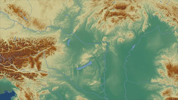 Węgry Zbliżenie Perspektywy Kraju Bez Zarysu Mapa Pomocy Topograficznej — Zdjęcie stockowe