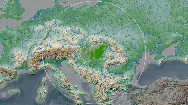 Ampliata Area Dell Ungheria Circondata Cerchio Sullo Sfondo Del Suo — Foto Stock