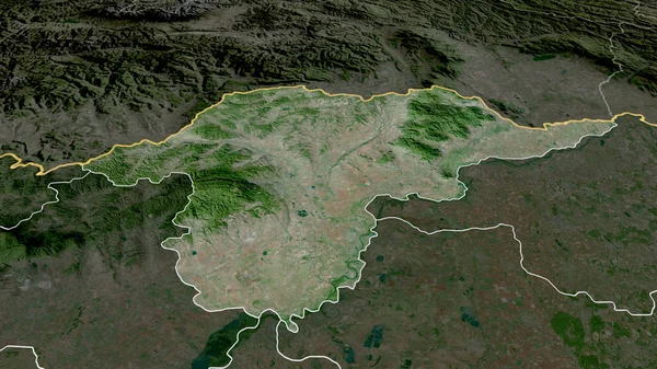 Borsod Abaj Zemplen Comté Hongrie Zoomé Souligné Imagerie Satellite Rendu — Photo