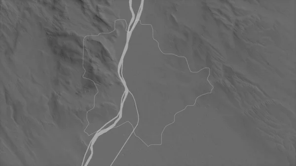 Budapest Ungerns Huvudstad Grayscaled Karta Med Sjöar Och Floder Form — Stockfoto