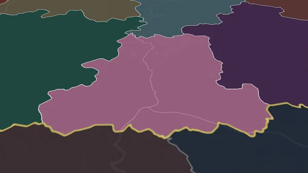 Csongrad Уезд Венгрии Масштабируется Выделяется Цветная Карта Административного Деления Рендеринг — стоковое фото
