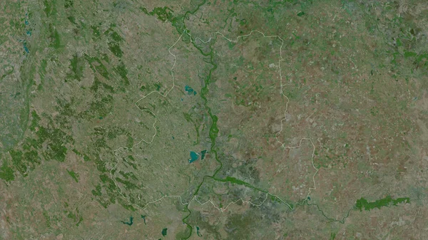 Csongrad Kreis Ungarn Satellitenbilder Umrissen Gegen Das Land Rendering — Stockfoto