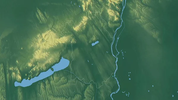 匈牙利县 五彩斑斓的湖泊和河流 形状与它的国家相对应 3D渲染 — 图库照片