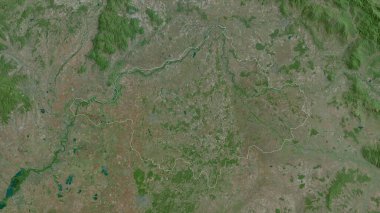 Szabolcs-Szatmar-Bereg, Macaristan Bölgesi. Uydu görüntüleri. Ülke alanına göre şekillendirilmiş. 3B görüntüleme