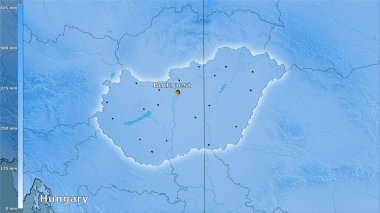 Macaristan bölgesinin en sıcak çeyreğinin efsanevi stereografik projeksiyonla yağışı - ana kompozisyon