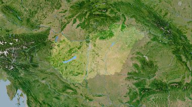 Stereografik projeksiyondaki C uydusunun Macaristan bölgesi - raster katmanlarının ham bileşimi