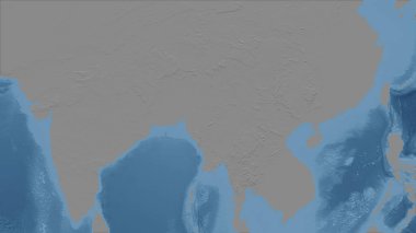 Hindistan. Ülkenin yakın perspektifi, özet yok. Gri tonlama yükseklik haritası