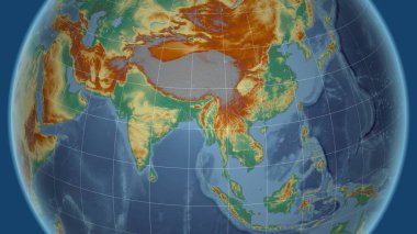 Hindistan. Mahalle - dış hatları olmayan uzak perspektif. topografik yardım haritası
