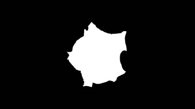 Siyah arka planda Hint tektonik plakasının beyaz maskesi. Van der Grinten I yansıması (eğik dönüşüm). Birleşiklik aracı