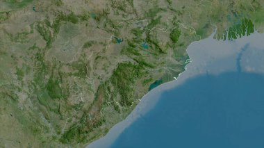 Odisha, Hindistan Eyaleti. Uydu görüntüleri. Ülke alanına göre şekillendirilmiş. 3B görüntüleme