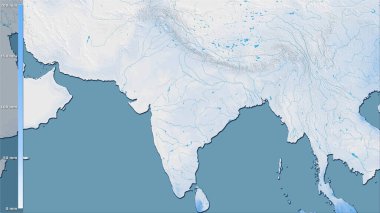 Hindistan bölgesinin en kurak ayının efsanevi stereografik projeksiyonla yağışı - raster tabakalarının ham bileşimi