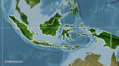 Stereografik projeksiyondaki B uydusu haritasında Endonezya alanı - ana bileşim