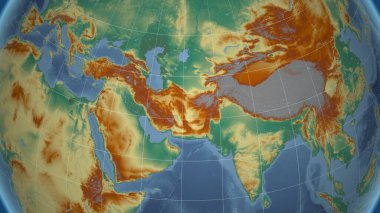 İran. Mahalle - dış hatları olmayan uzak perspektif. topografik yardım haritası