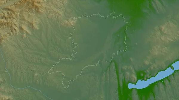 Vas 匈牙利县 湖泊和河流的彩色阴影数据 形状与它的国家相对应 3D渲染 — 图库照片