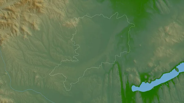 Vas County Hungary Colored Shader Data Lakes Rivers Shape Outlined — Stock Photo, Image