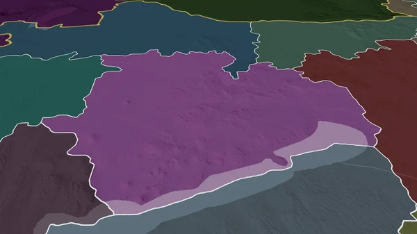 Veszprem Уезд Венгрии Увеличен Выделен Цветная Карта Административного Деления Рендеринг — стоковое фото