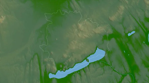 Veszprem Provincie Hongarije Gekleurde Schaduwgegevens Met Meren Rivieren Vorm Geschetst — Stockfoto