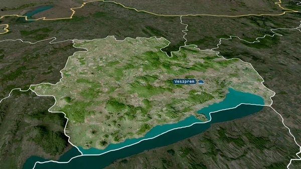Veszprem Графство Угорщини Збільшилося Виділилося Капіталом Супутникові Знімки Візуалізація — стокове фото
