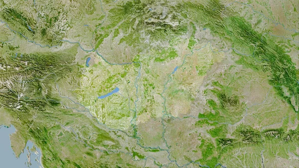 Obszar Węgier Satelicie Mapa Projekcji Stereograficznej Surowy Skład Warstw Rastrowych — Zdjęcie stockowe