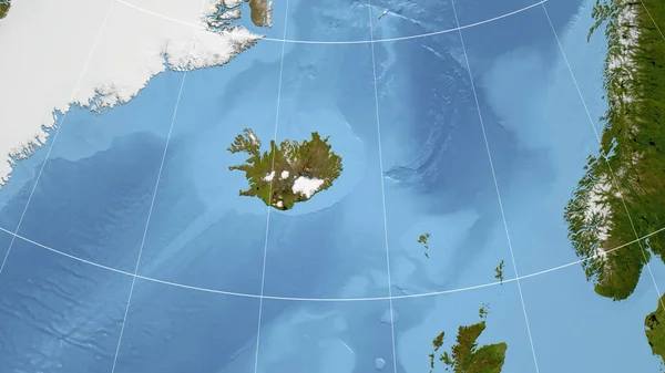 Ισλανδία Γειτονιά Μακρινή Προοπτική Χωρίς Περίγραμμα Δορυφορικές Εικόνες — Φωτογραφία Αρχείου