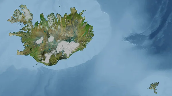Islândia Perspectiva Close País Sem Esboço Imagens Satélite — Fotografia de Stock