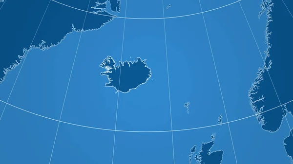 Исландия Гродненщина Отдаленная Перспектива Очертаниями Страны Формы Маска Суши Океана — стоковое фото
