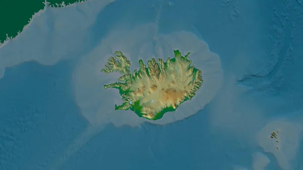 Island Zoomade Och Grannskap Huvuddragen Det Fysiska Landskapet Rendering — Stockfoto