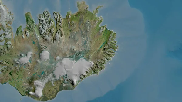 Austurland Izland Régió Műholdas Képek Alakzat Körvonalazódik Ország Területén Renderelés — Stock Fotó