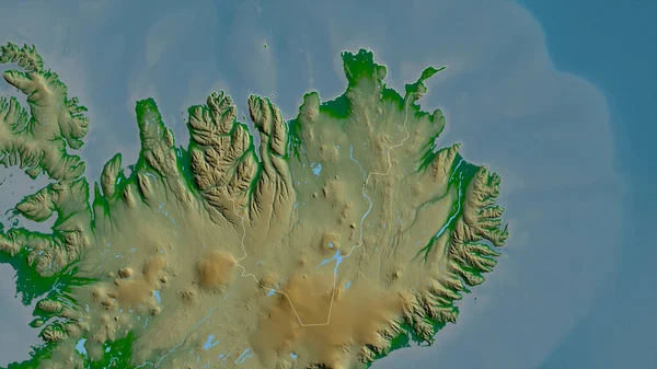 Hlshreppur Regionen Island Färgade Skuggdata Med Sjöar Och Floder Form — Stockfoto