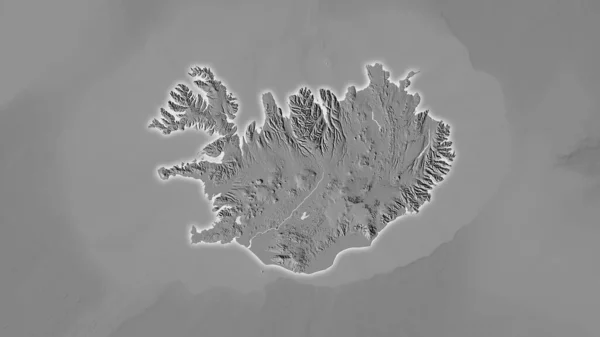 Island Område Galla Höjd Karta Stereografisk Projektion Sammansättning Raster Lager — Stockfoto