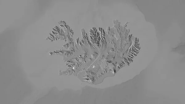 Zone Islandaise Sur Carte Altitude Bilevel Dans Projection Stéréographique Composition — Photo