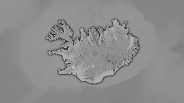 Исландская Область Карте Высоты Оттенках Серого Стереографической Проекции Сырой Состав — стоковое фото