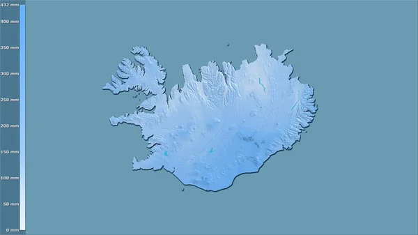 Précipitations Des Quartiers Les Secs Zone Islandaise Dans Projection Stéréographique — Photo