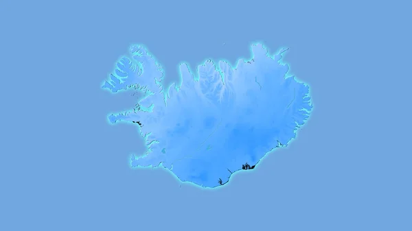 Obszar Islandii Rocznej Mapie Opadów Projekcji Stereograficznej Surowy Skład Warstw — Zdjęcie stockowe