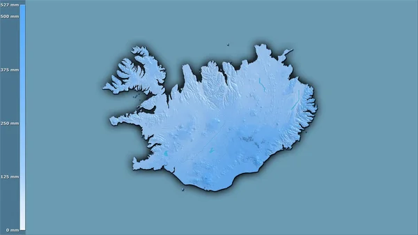 Precipitação Trimestre Mais Quente Dentro Área Islândia Projeção Estereográfica Com — Fotografia de Stock