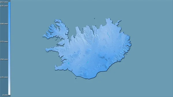 Précipitation Des Quartiers Les Humides Zone Islandaise Dans Projection Stéréographique — Photo