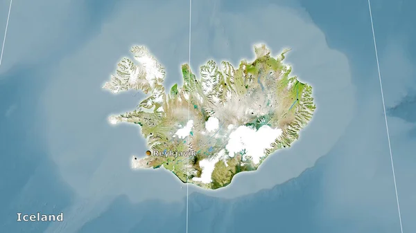 Islandia Satélite Mapa Proyección Estereográfica Composición Principal —  Fotos de Stock